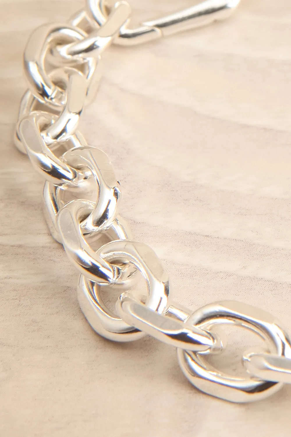 Fushia Silver | Cable Chain Bracelet
