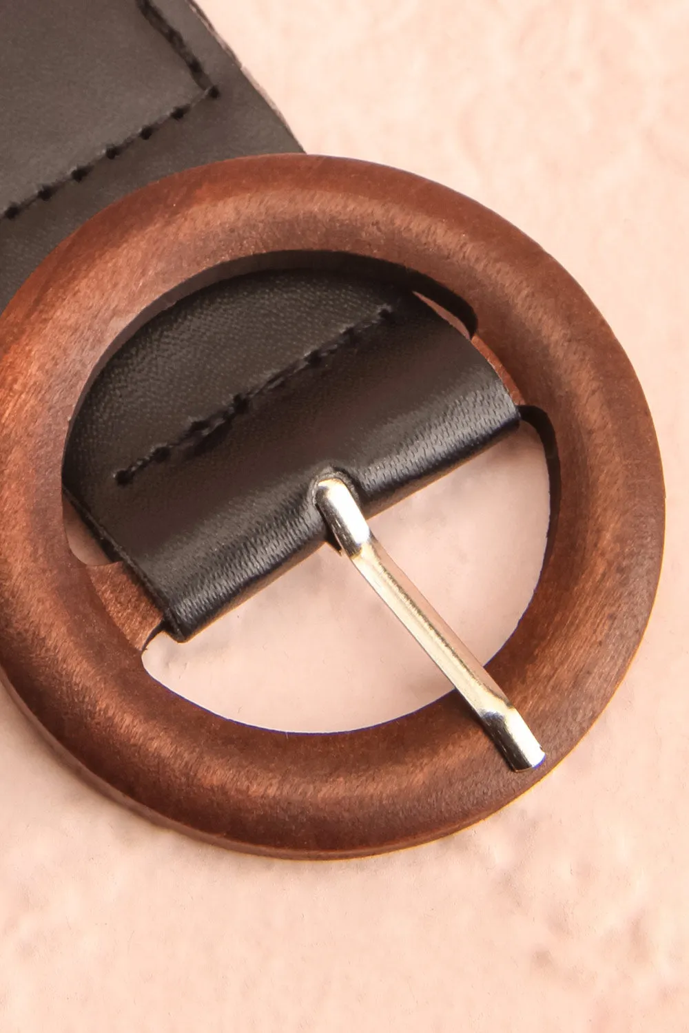 Gaperon Black | Faux-Leather Woven Belt