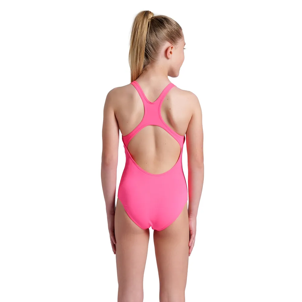 GIRLS' TEAM SWIMSUIT SWIM PRO SOLID - SHOCKING PINK/BLUE RIVER