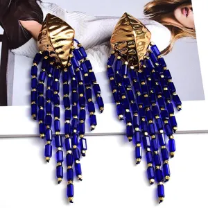 Handmade Long Beaded Chain Earrings Anna Kay Co