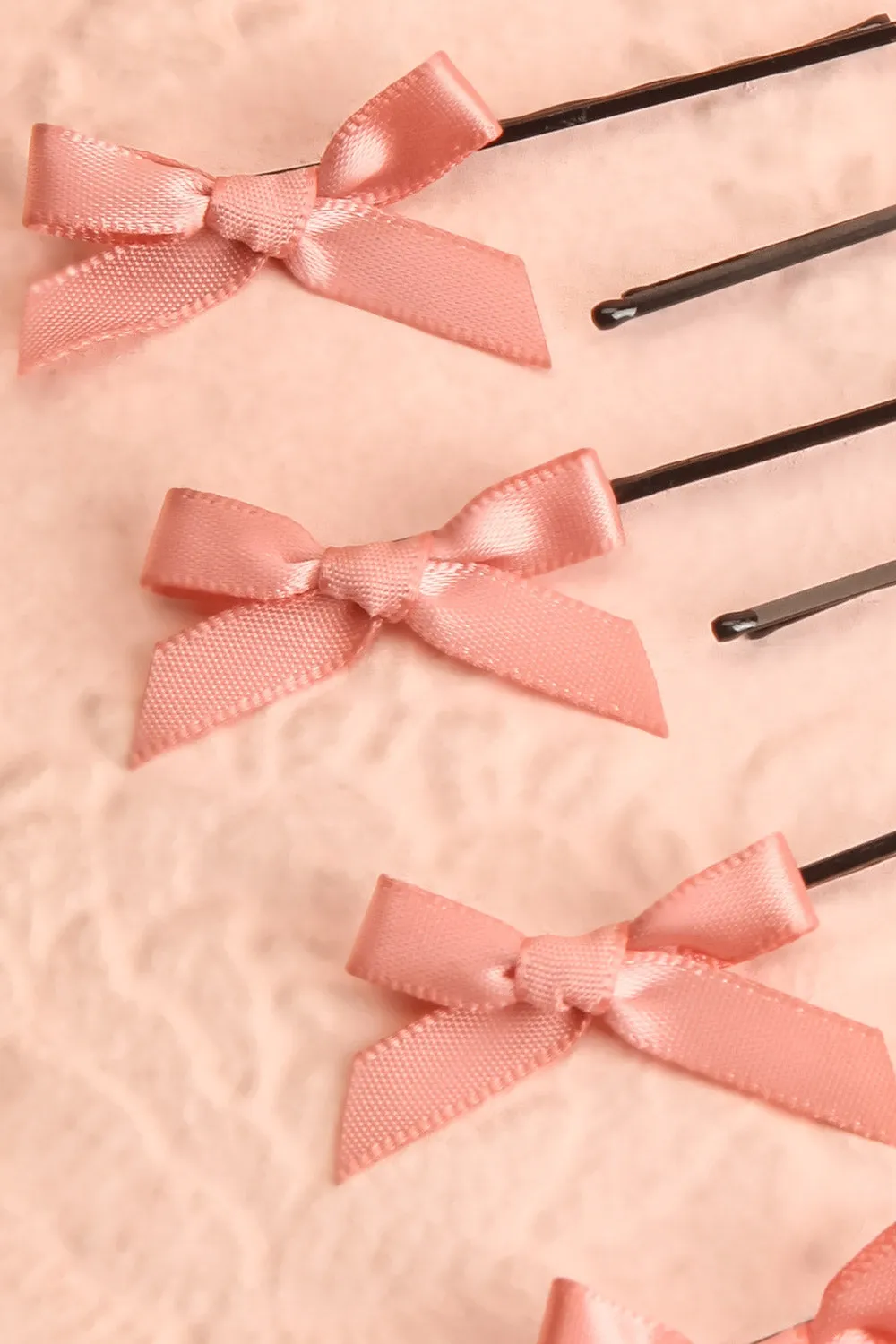 Hinari Pink | Set of 10 Hair Clips w/ Bows