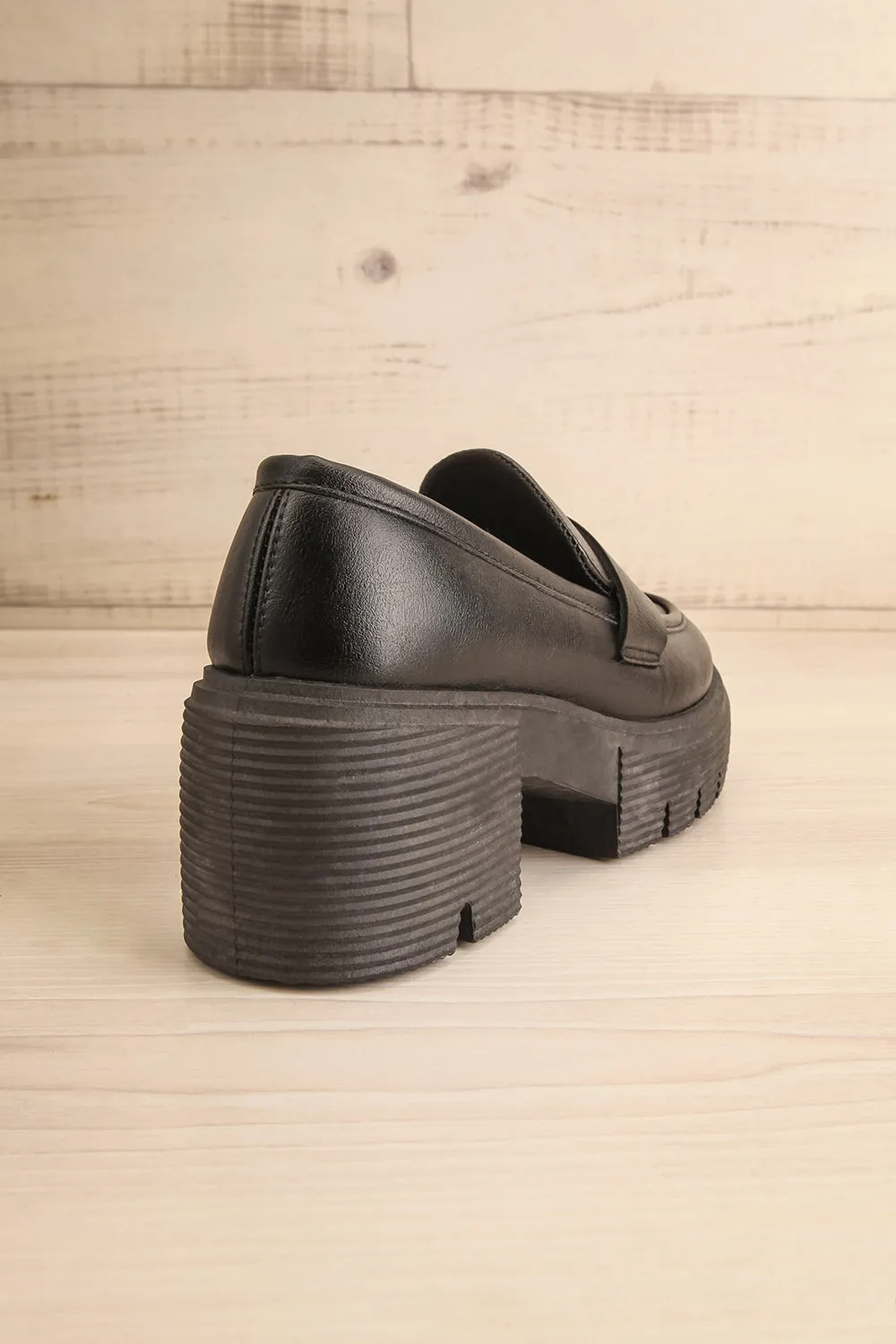 Ibberton | Chunky Heeled Black Loafers
