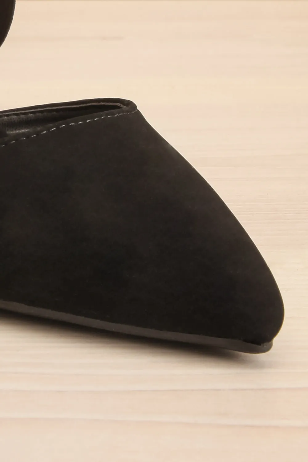 Idole Black | Pointed Toe Heels w/ Elastic Straps