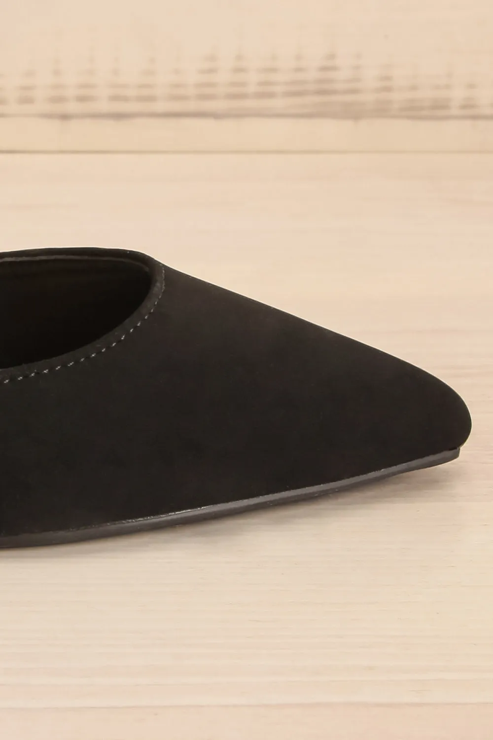 Idole Black | Pointed Toe Heels w/ Elastic Straps
