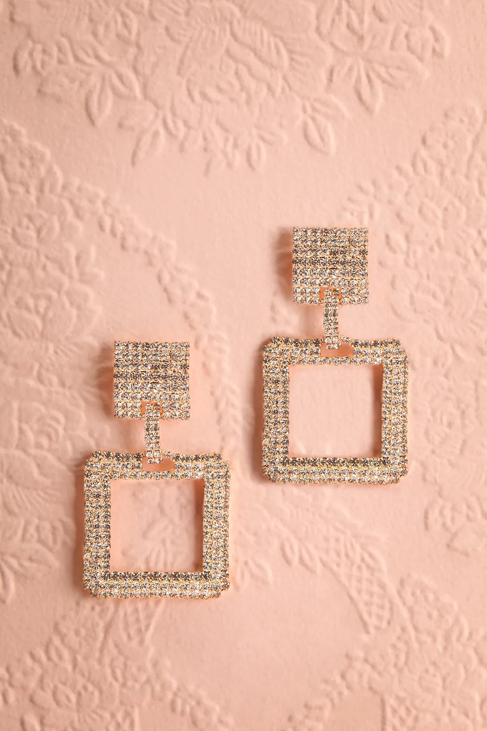 Imagi Gold | Square Pendant Earrings
