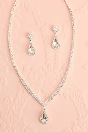 Ivest Silver | Crystal Earrings & Necklace Set