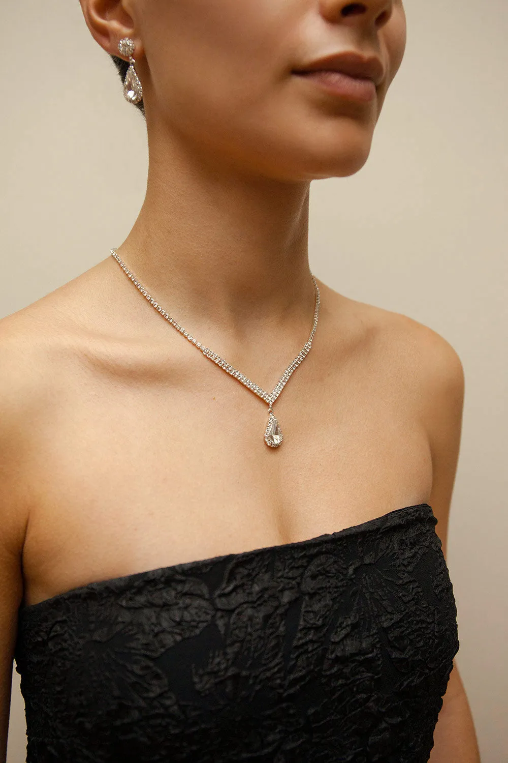 Ivest Silver | Crystal Earrings & Necklace Set