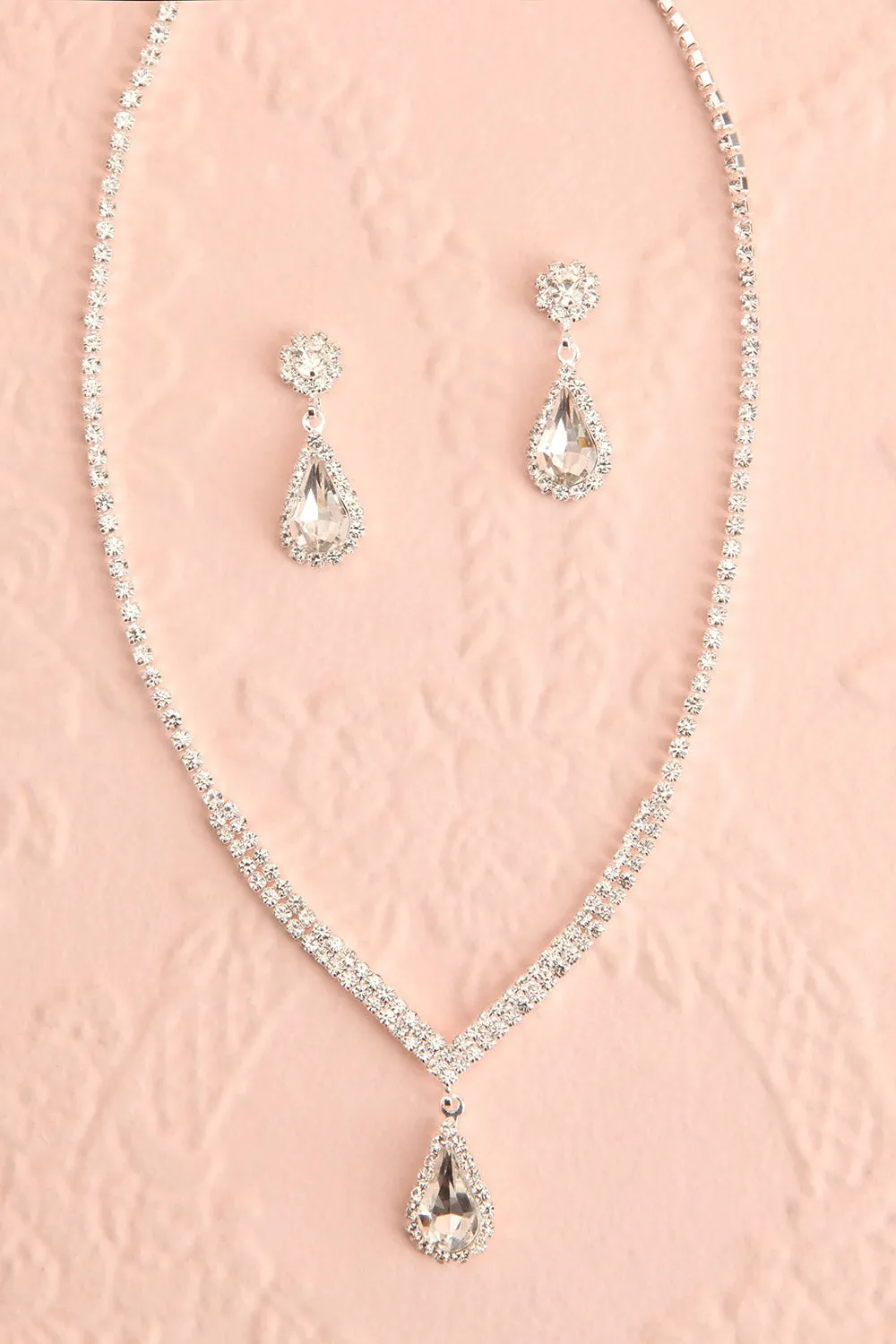Ivest Silver | Crystal Earrings & Necklace Set