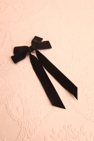 Jeanette Black | Velour Bow Hair Clip