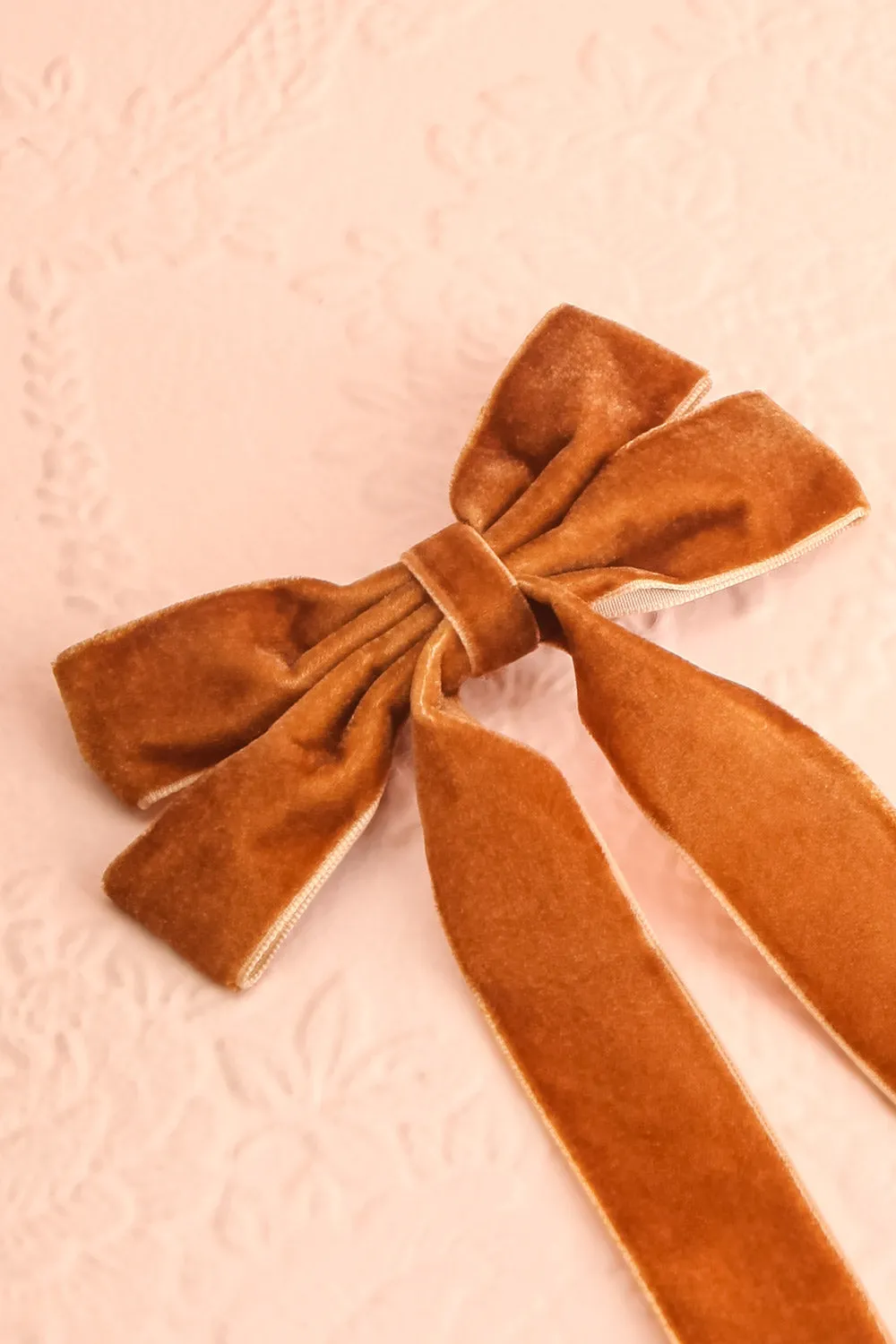 Jeanette Brown | Velour Bow Hair Clip