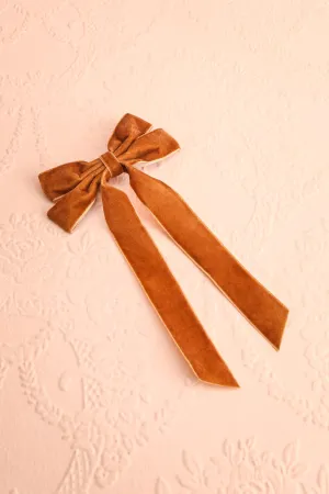 Jeanette Brown | Velour Bow Hair Clip