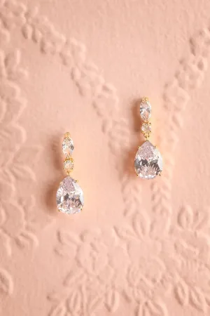 Jezebel Gold | Crystal Pendant Earrings