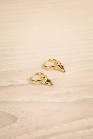 Jula Gold | Organic Heart Pendant Earrings