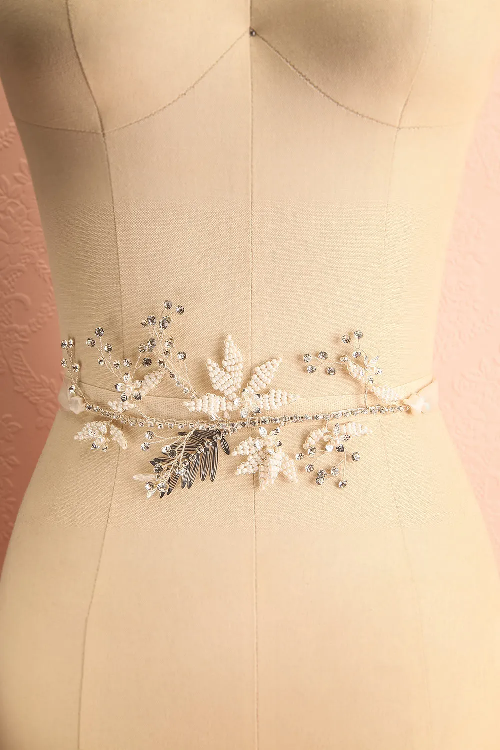 Junebug | Ribbon Belt w/ Floral Ornament