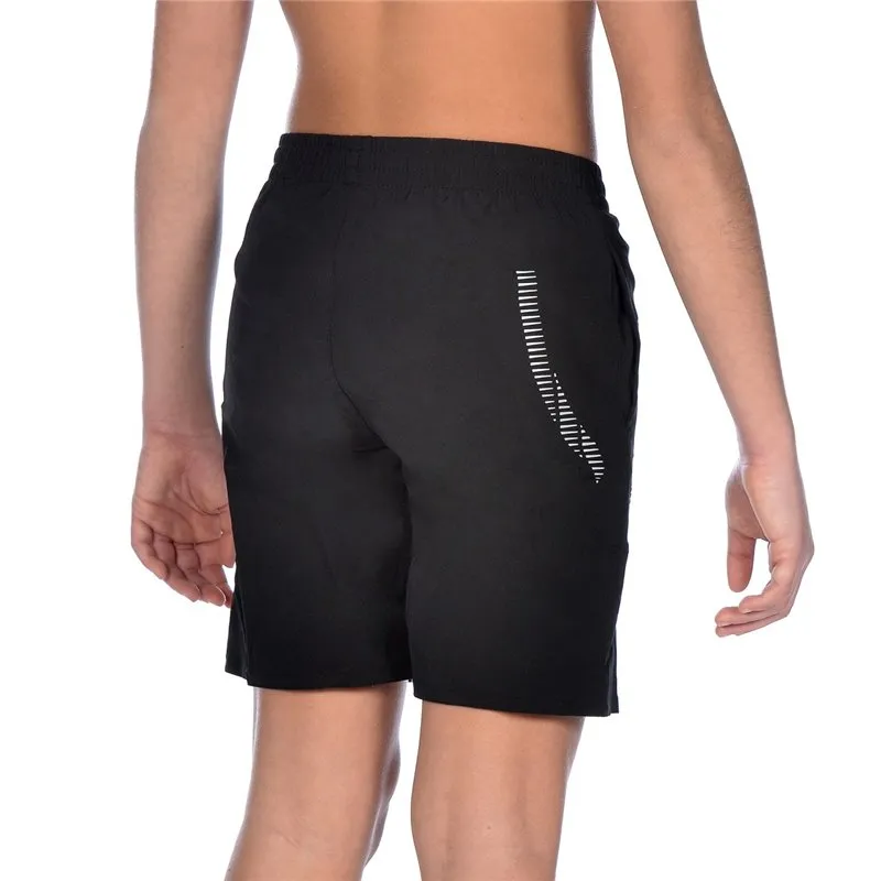 JUNIOR TEAM LINE BERMUDA SWIM SHORTS - BLACK