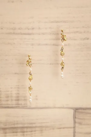 Kaelith Gold | Pearl Pendant Earrings