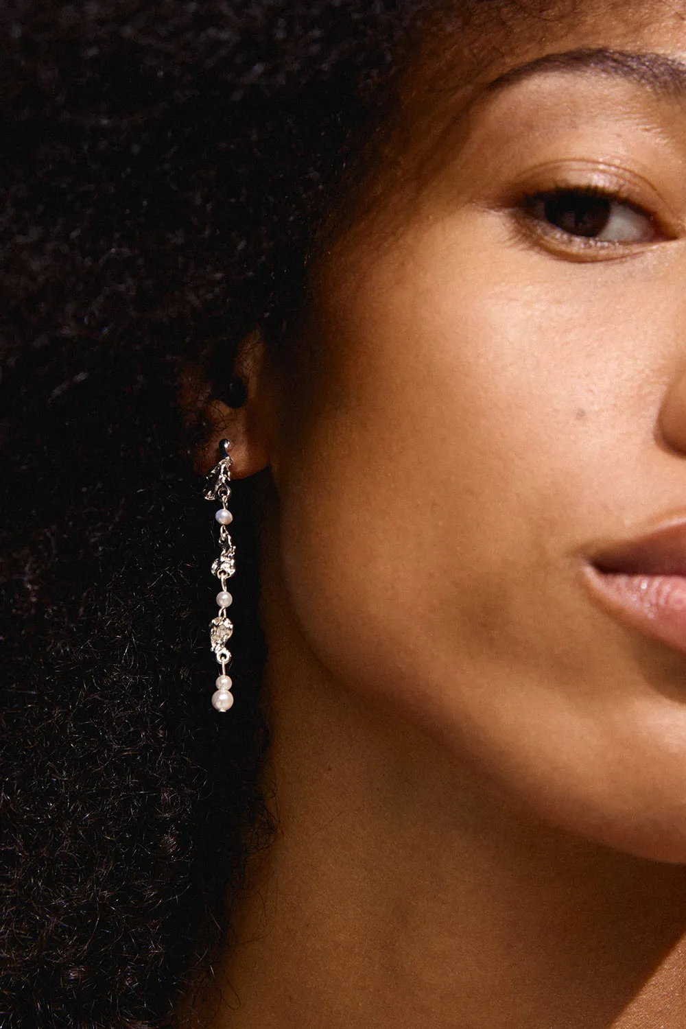 Kaelith Silver | Pearl Pendant Earrings