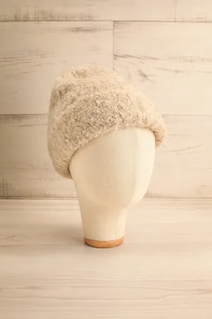 Katranad | Beige Bouclé Knit Beanie