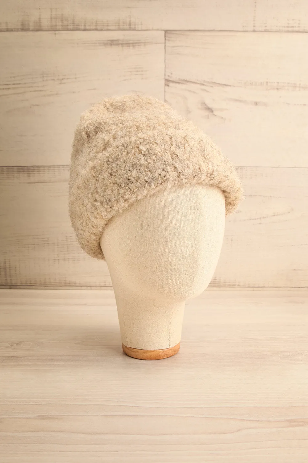 Katranad | Beige Bouclé Knit Beanie