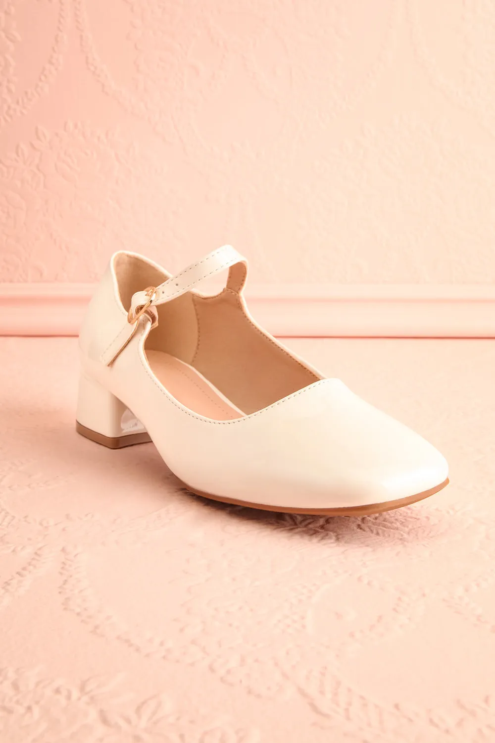 Kerati Ivory | Square Toe Mary Jane Heels