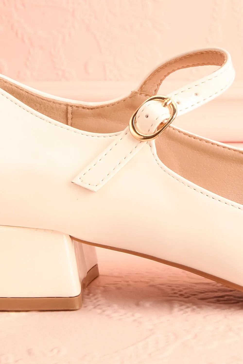 Kerati Ivory | Square Toe Mary Jane Heels