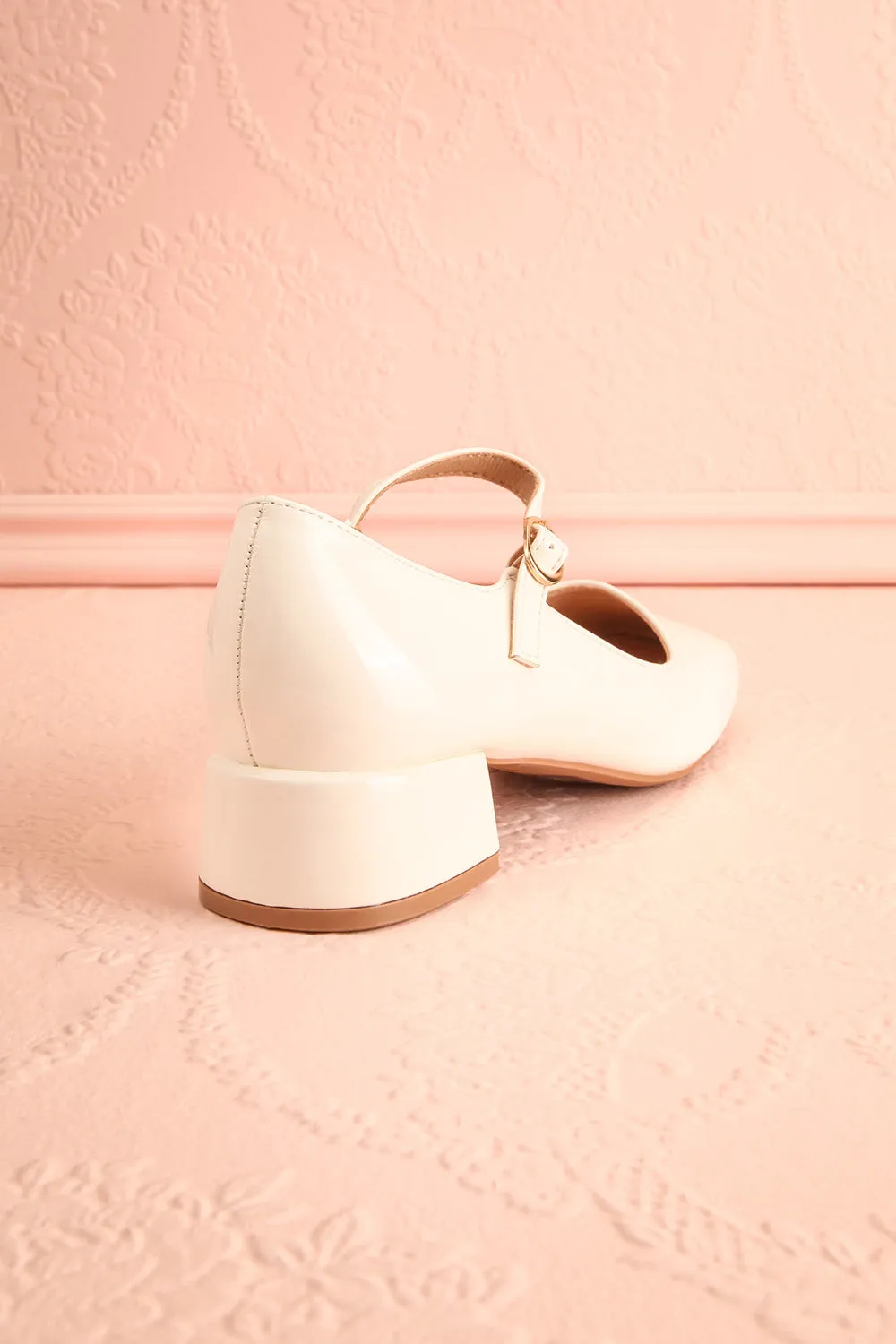 Kerati Ivory | Square Toe Mary Jane Heels