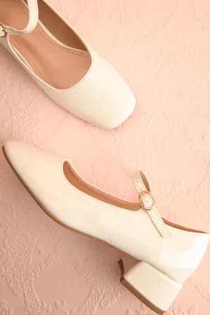 Kerati Ivory | Square Toe Mary Jane Heels
