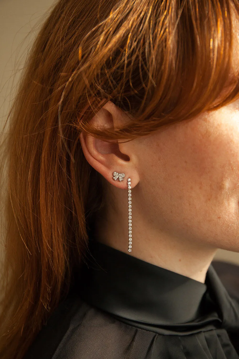 Khemiset Gold | Rhinestone Chain Pendant Earrings