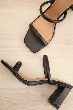 Kinsley Black | Strappy Heeled Sandals