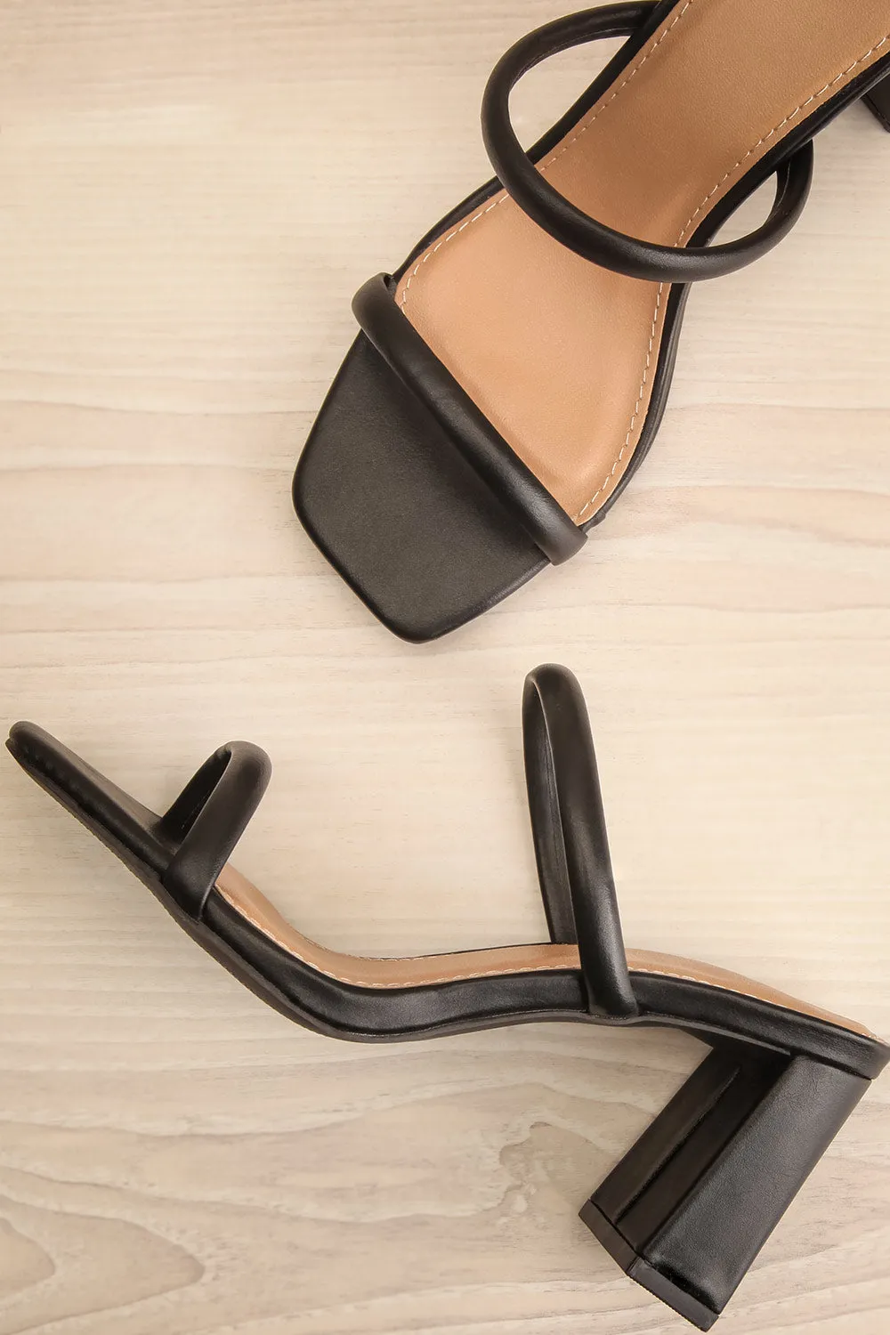 Kinsley Black | Strappy Heeled Sandals