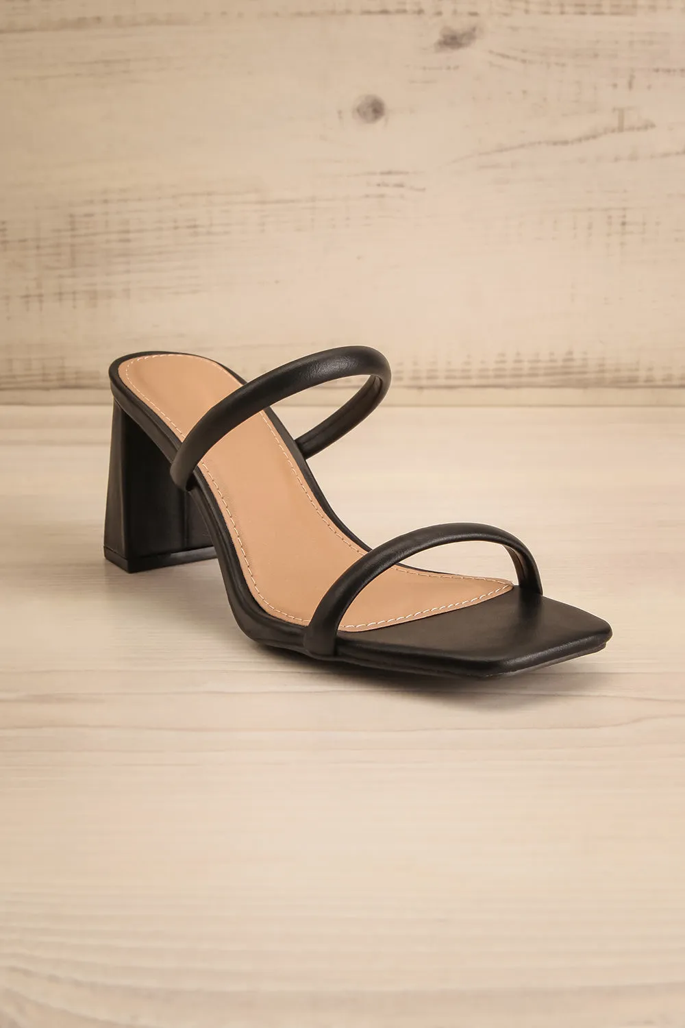 Kinsley Black | Strappy Heeled Sandals
