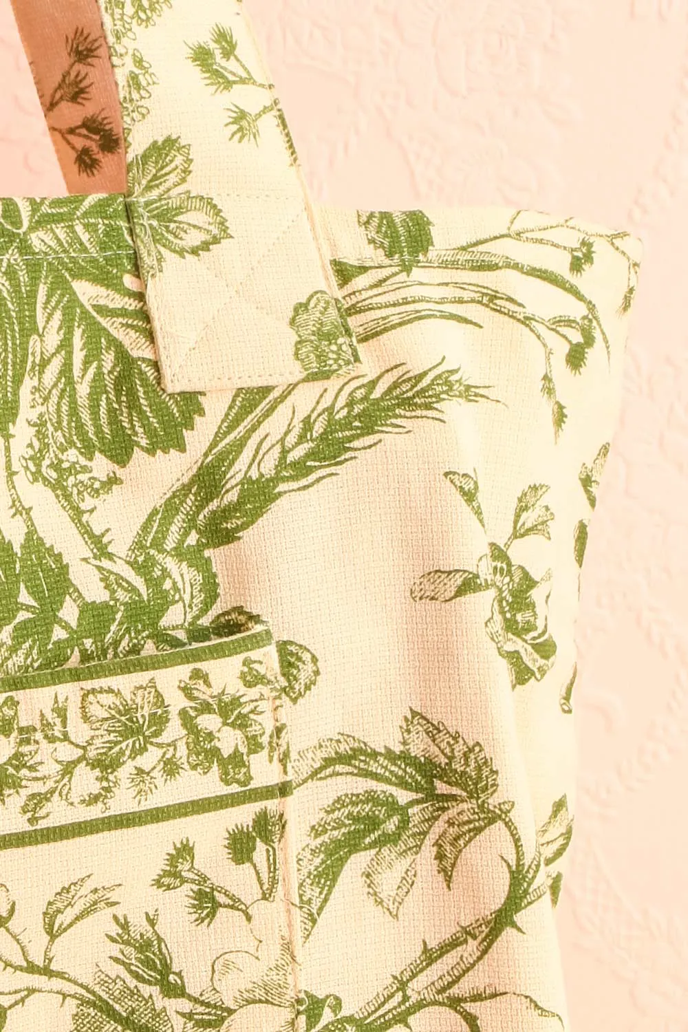 Koulina Green | Vintage Floral Pattern Tote Bag