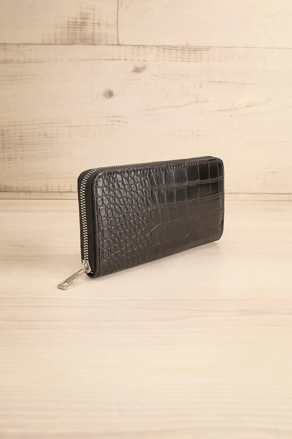 Kumasi Black | Faux Croc Wallet