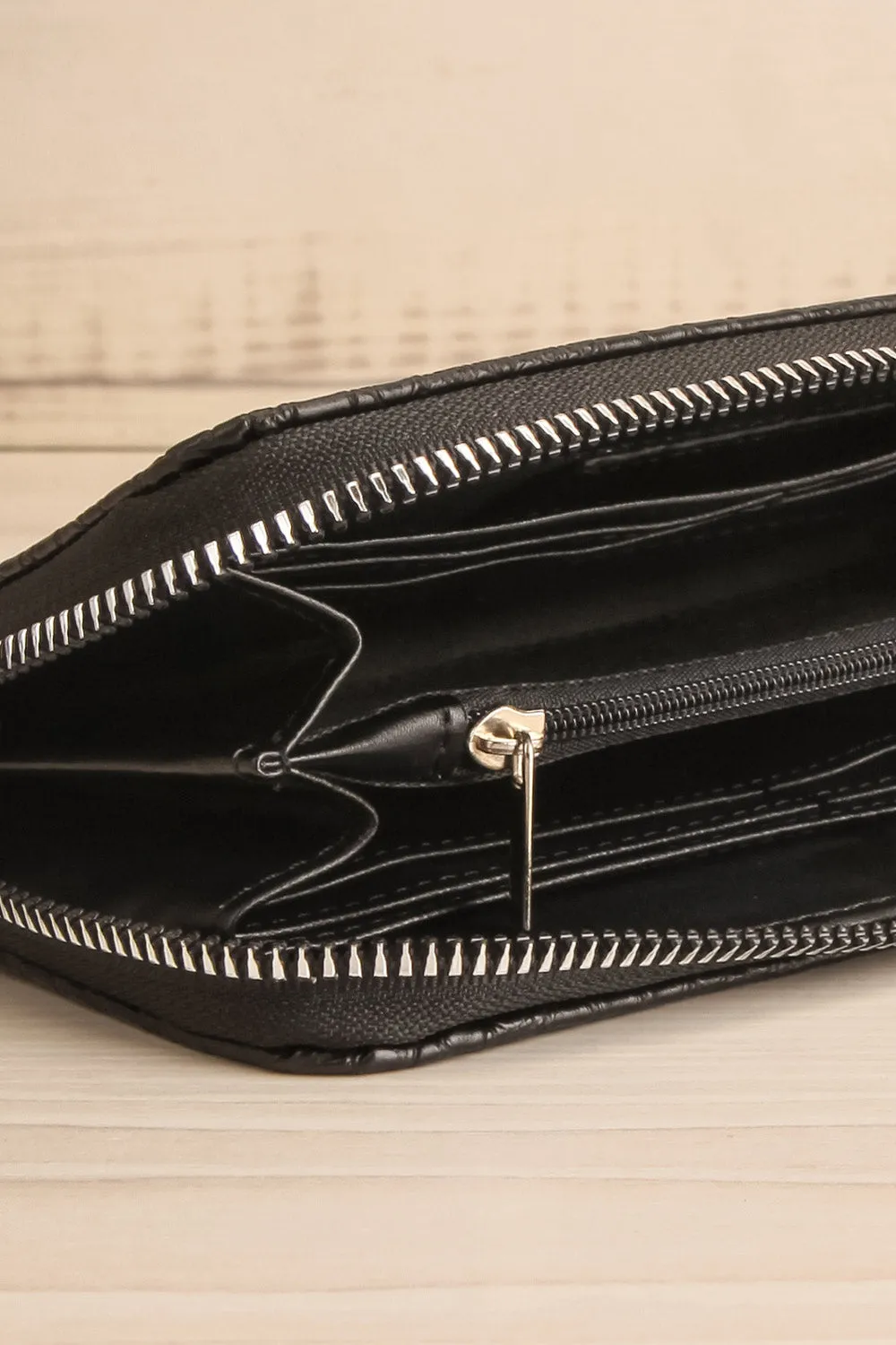 Kumasi Black | Faux Croc Wallet