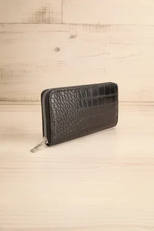 Kumasi Black | Faux Croc Wallet