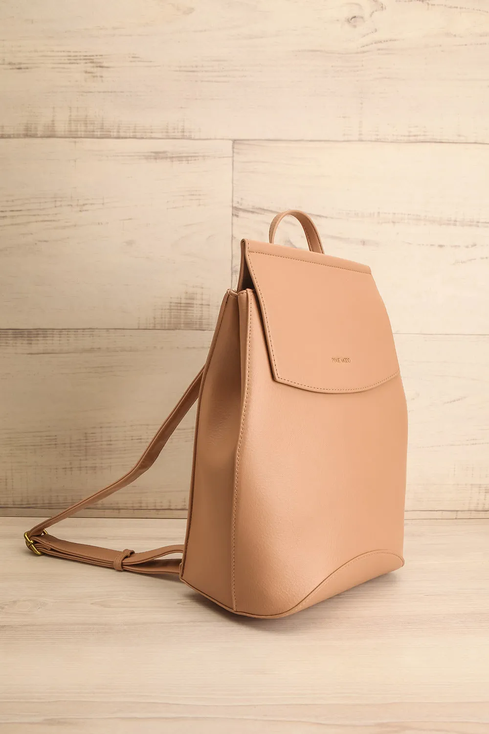 Laucala Beige | Small Vegan Leather Backpack
