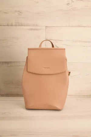 Laucala Beige | Small Vegan Leather Backpack
