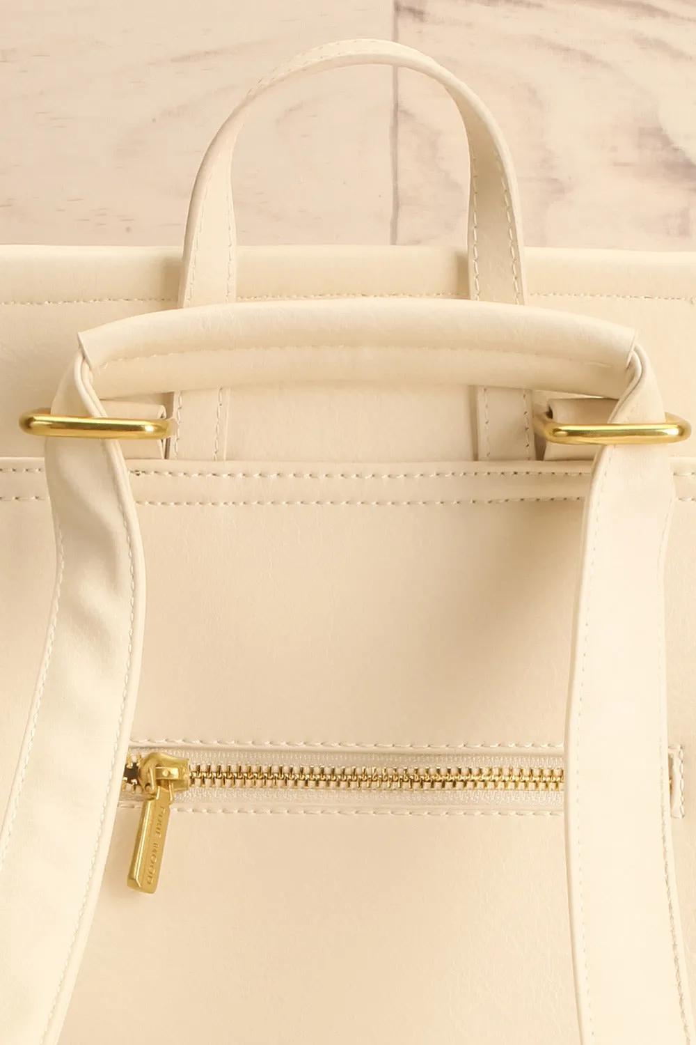 Laucala Ivory | Small Vegan Leather Backpack