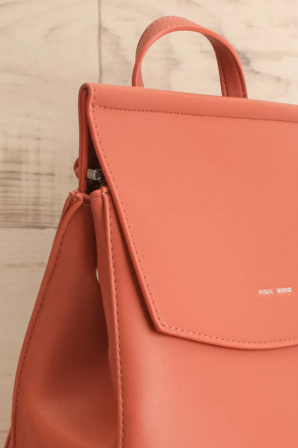 Laucala Pink | Small Vegan Leather Backpack