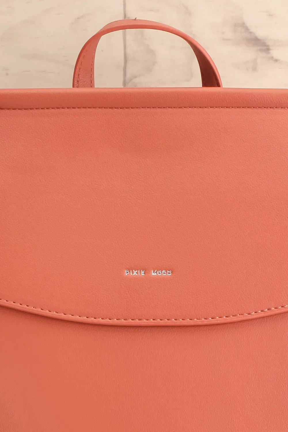 Laucala Pink | Small Vegan Leather Backpack