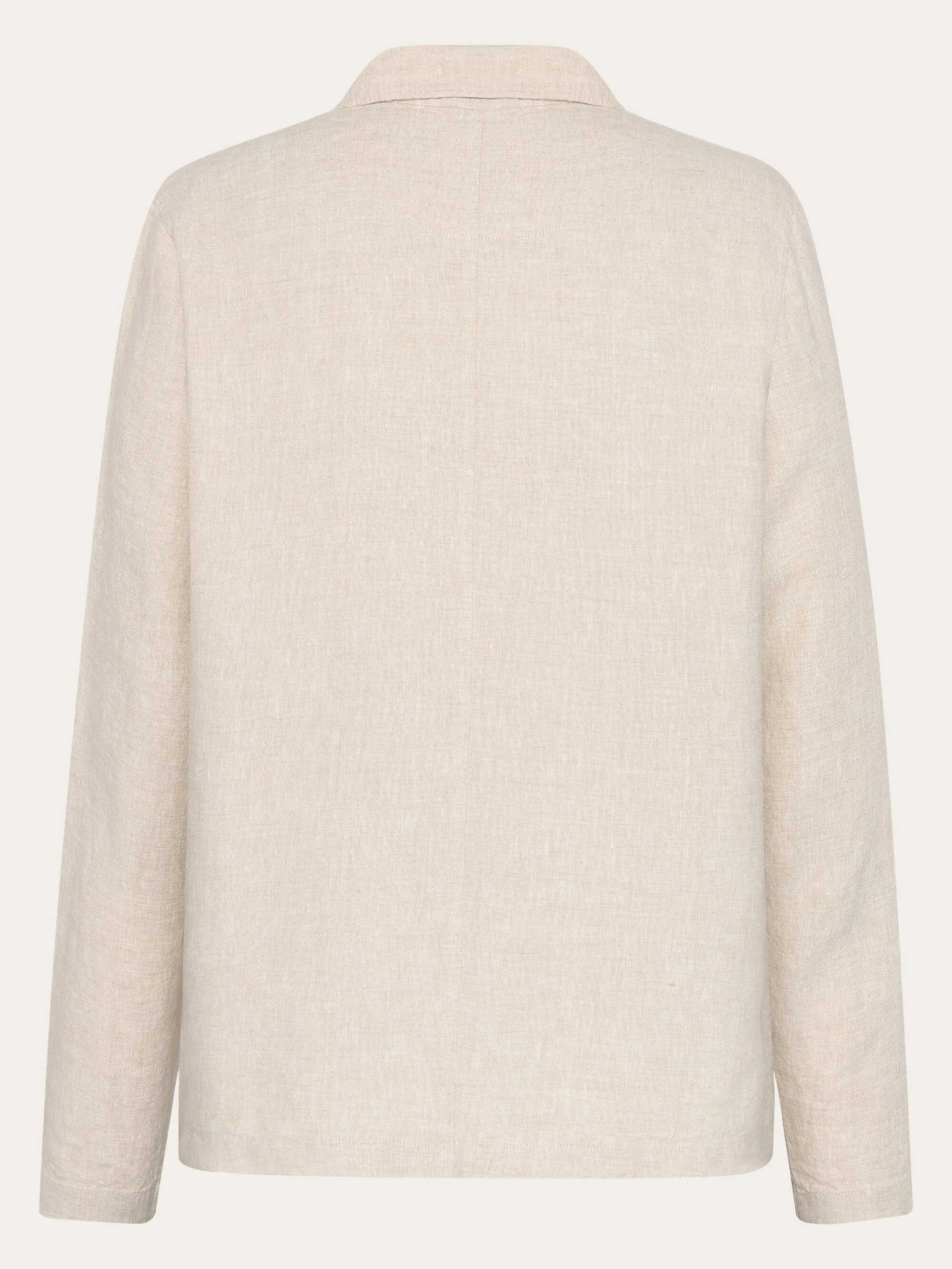 Linen overshirt - Yarndyed - Light feather gray Knowledge Cotton