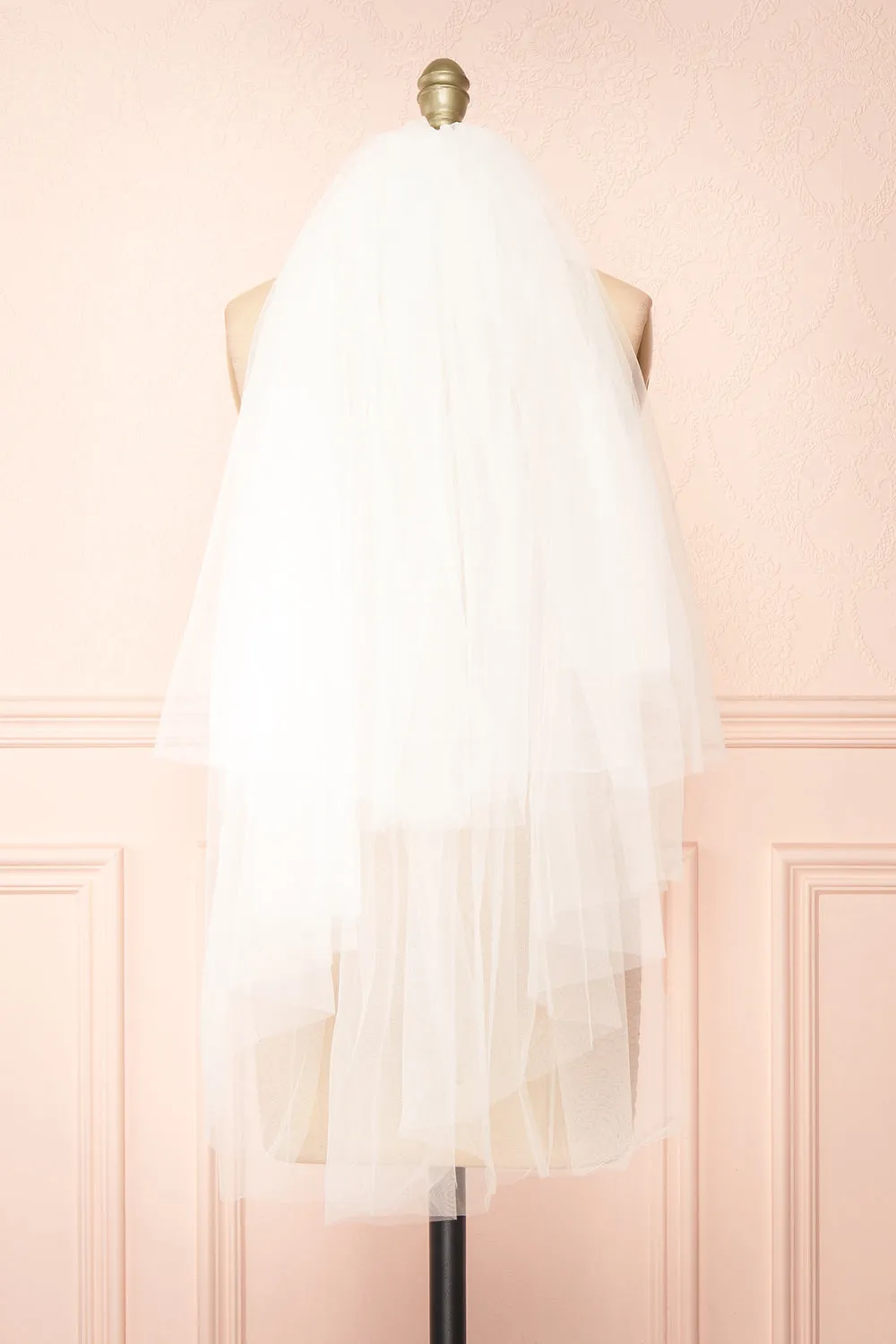 Liviainus | Simple White Mesh Wedding Veil