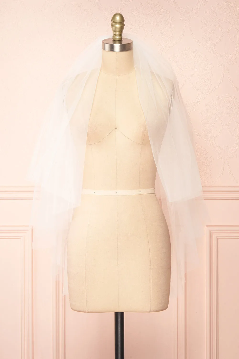 Liviainus | Simple White Mesh Wedding Veil