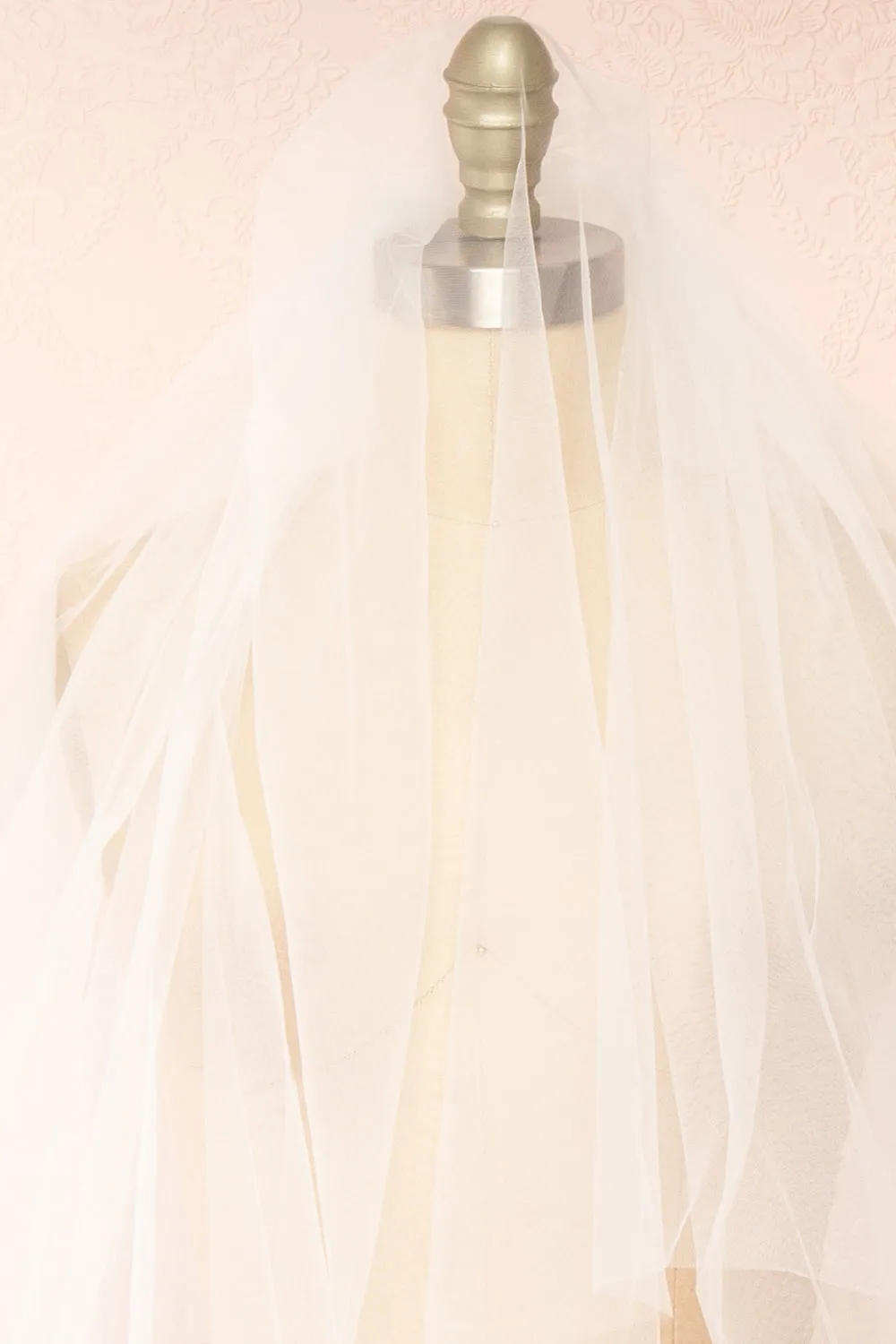 Liviainus | Simple White Mesh Wedding Veil