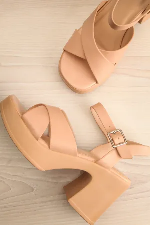 Lokobe | Beige Platform Sandals
