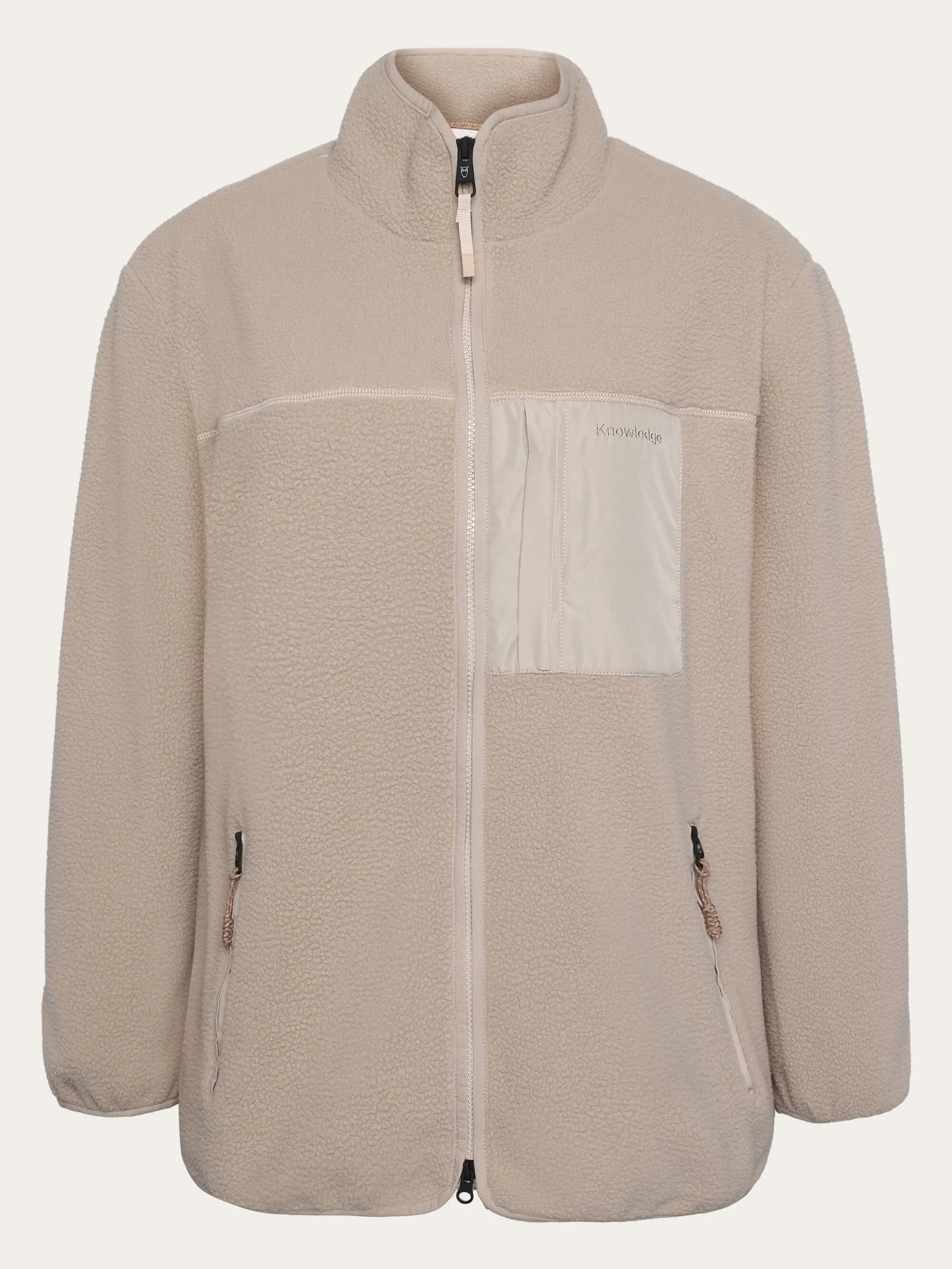 Loose fit Zip Fleece - GRS/Vegan - Light feather gray Knowledge Cotton