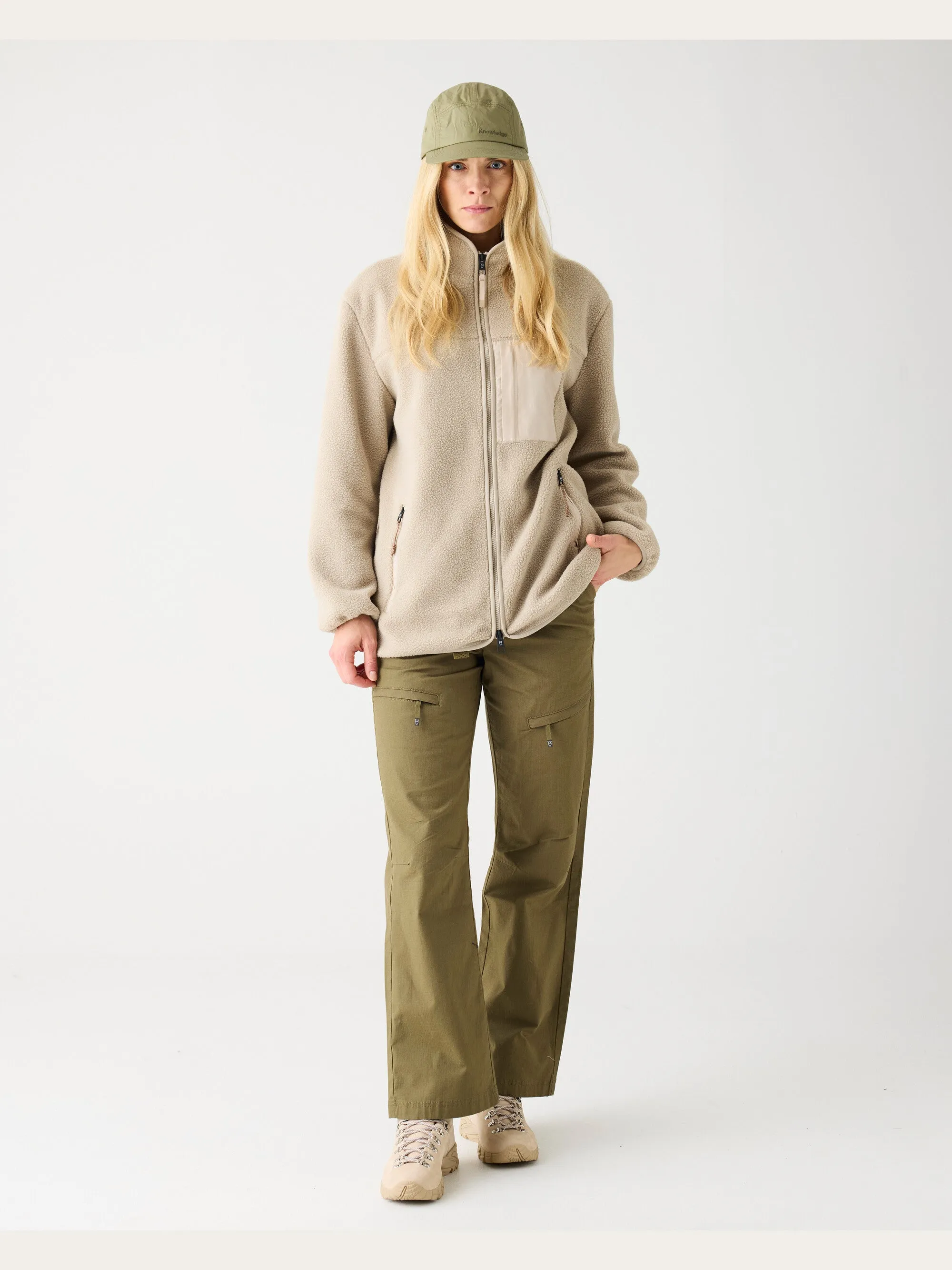 Loose fit Zip Fleece - GRS/Vegan - Light feather gray Knowledge Cotton