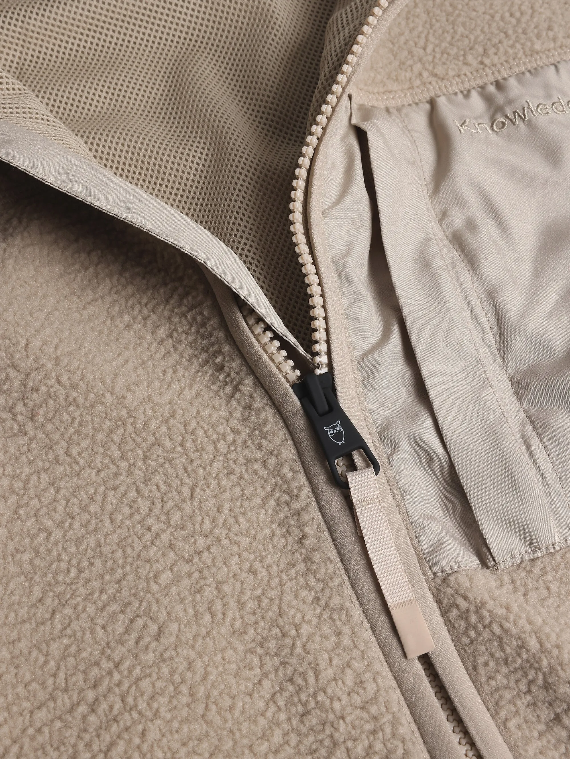 Loose fit Zip Fleece - GRS/Vegan - Light feather gray Knowledge Cotton