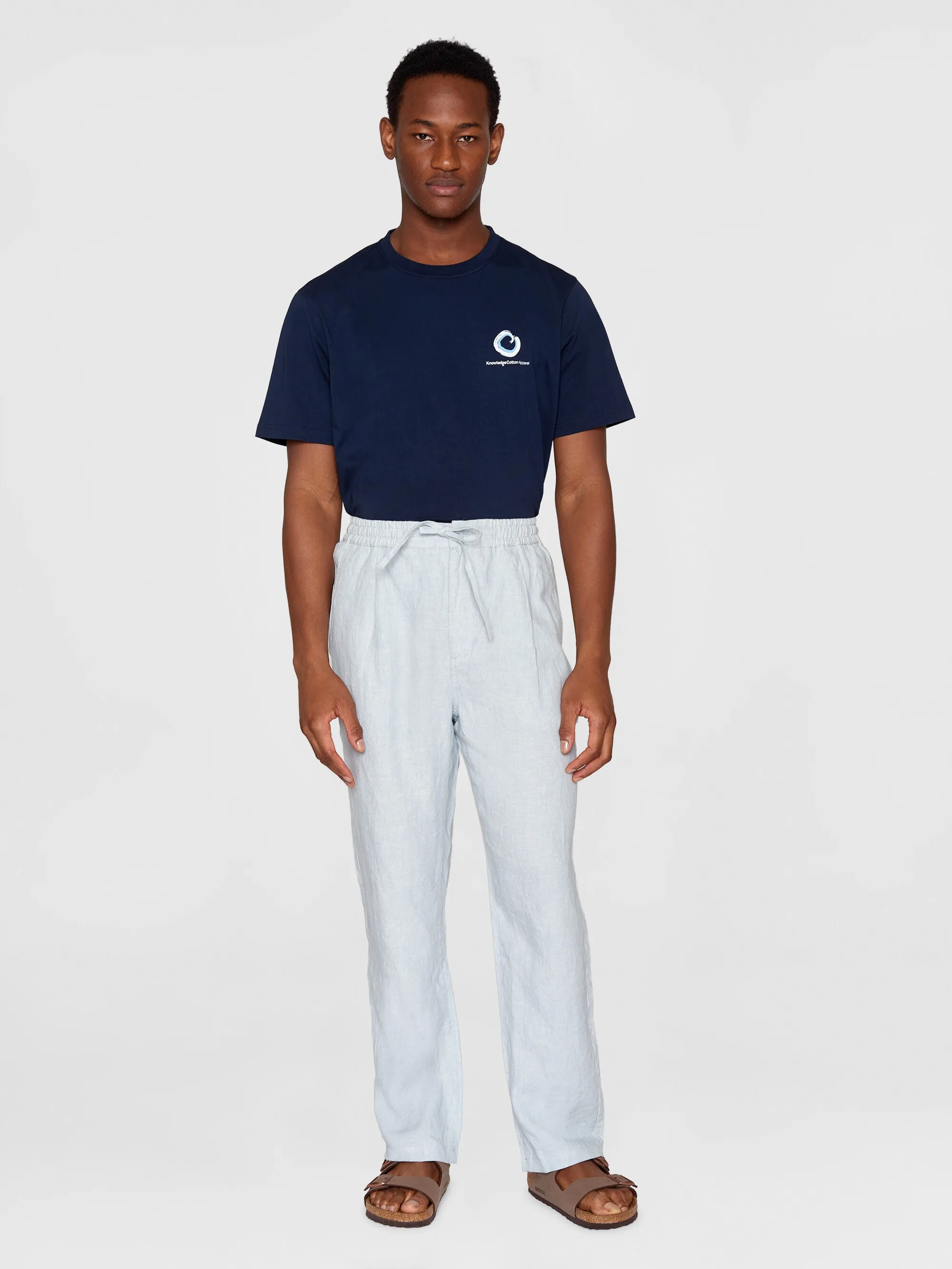 Loose linen pant - Dusk Blue Knowledge Cotton