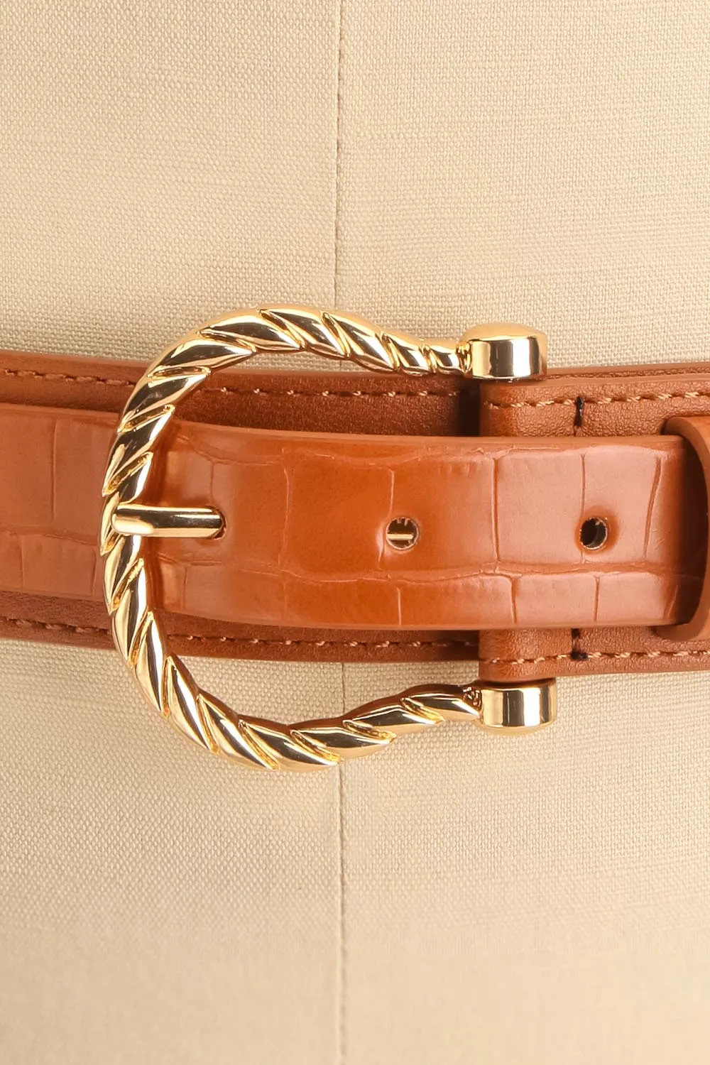 Lorca Caramel | Faux-Leather Belt